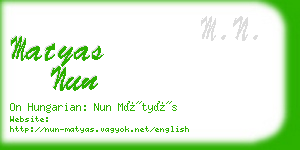 matyas nun business card